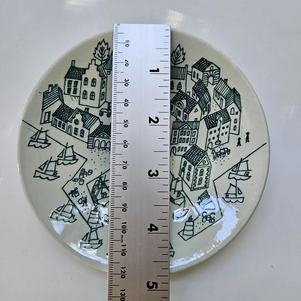 Vintage Nymolle Art‎ Faience Hoyrup Plate Trinket Dish Ltd Ed 4006 Denmark Boats